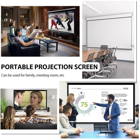VIVOHOME 100 Inch Manual Pull Down Projector Screen, 16:9 HD Retractable Widescreen for Movie Home Theater Cinema Office Video Game