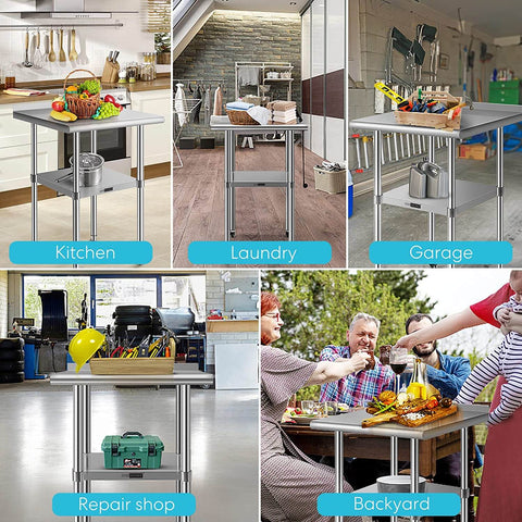 VIVOHOME Stainless Steel Work Table