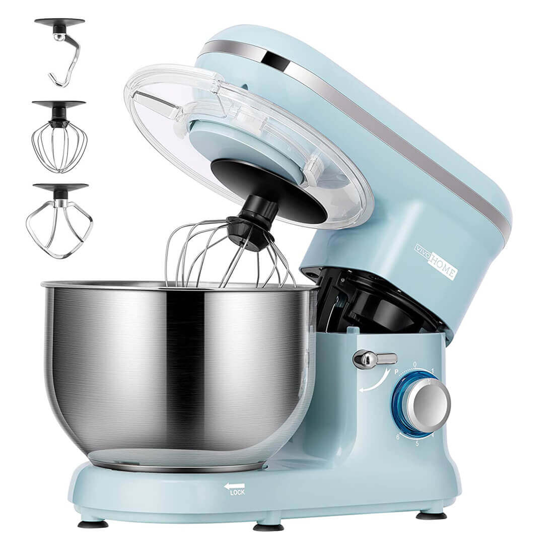 Stand Mixer w/ 6 Qt Stainless Steel Mixing Bowl, Beater, & Dough