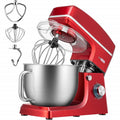 VIVOHOME 7.5 Quart Stand Mixer, 660W 6-Speed Tilt-Head Kitchen Electric Food Mixer with Beater, Dough Hook and Wire Whip, Red