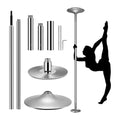 VIVOHOME Perfect Fitness Bar Portable Spinning Dance Stripping Pole for Home Fitness