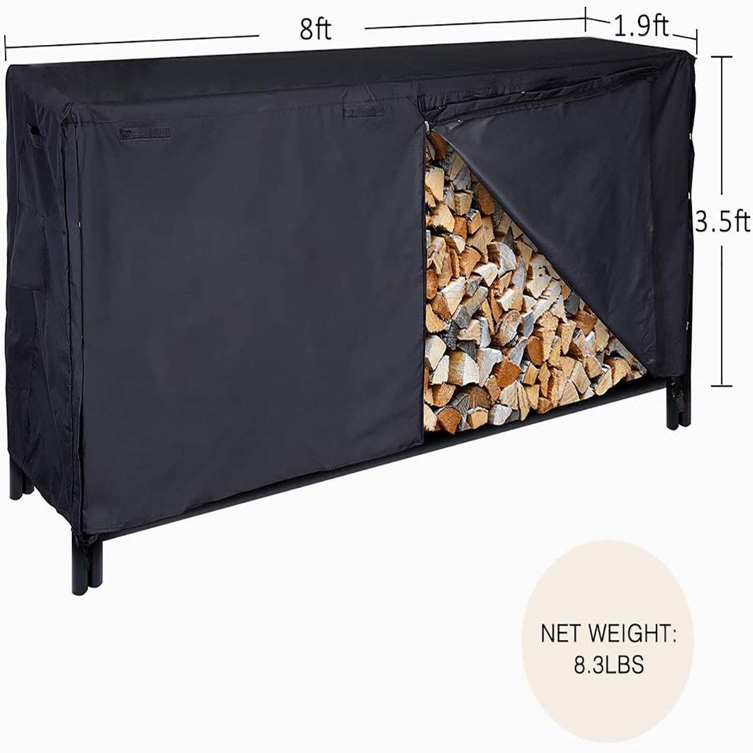 VIVOHOME 4/8ft Outdoor Waterproof Firewood Storage Cover Rack Cover 