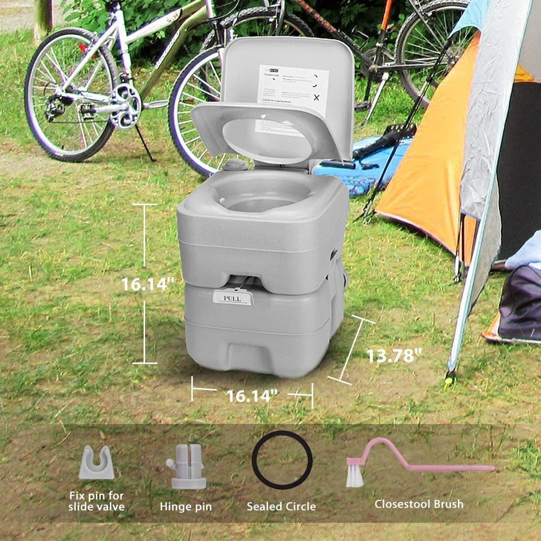 VIVOHOME 5.3 Gallon Waste Tank Portable Indoor Outdoor Toilet