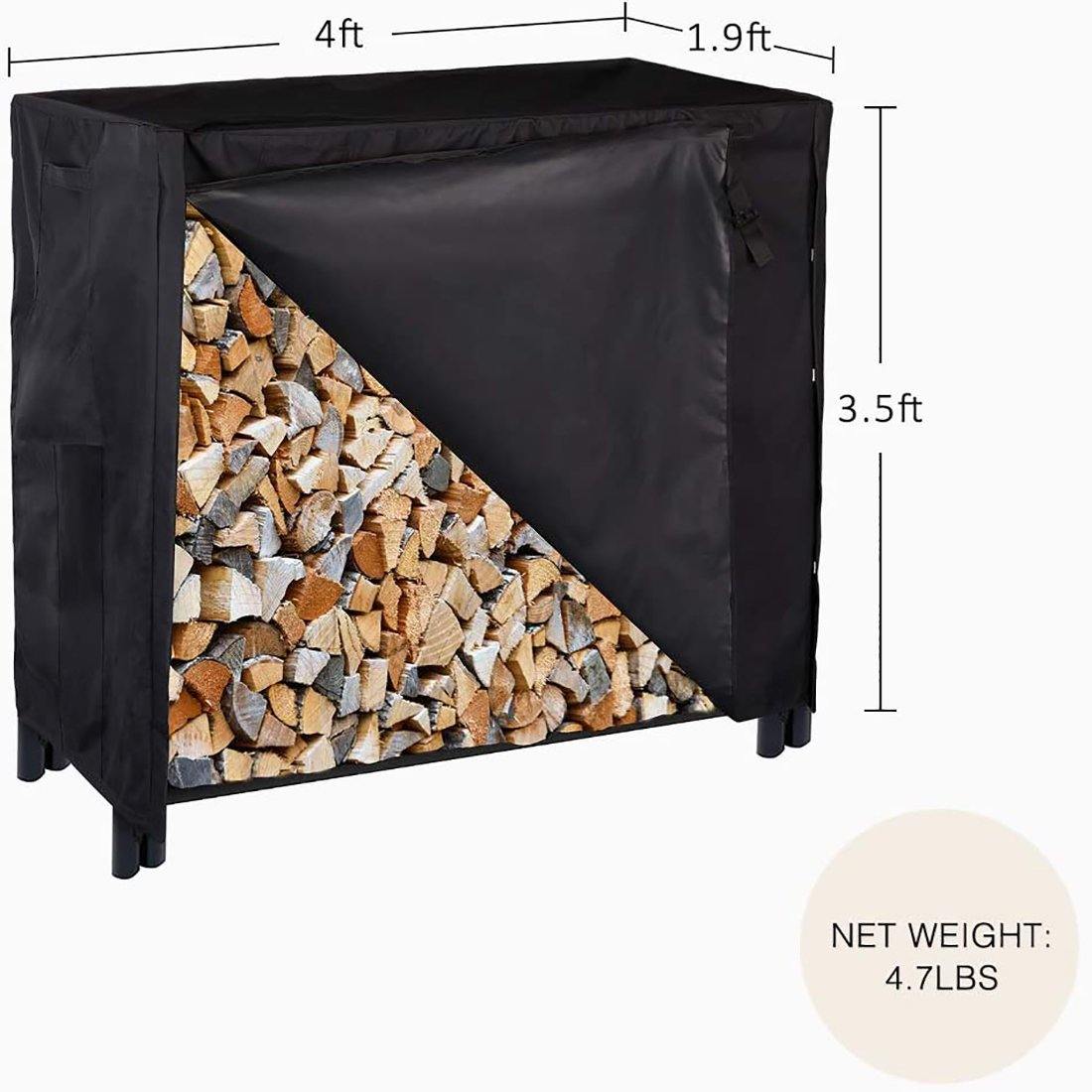 VIVOHOME 4/8ft Outdoor Waterproof Firewood Storage Cover Rack Cover 