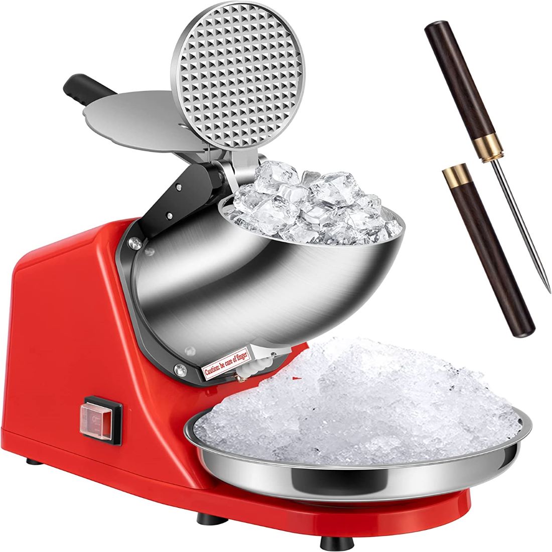 VIVOHOME Electric Ice Shaver Snow Cone Maker Machine Red