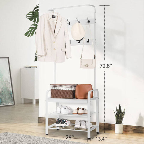 VIVOHOME 3-in-1 Entryway Hall Tree, Coat Rack with Storage Bench