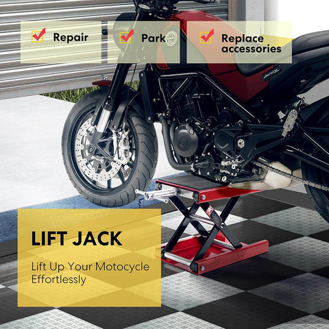VIVOHOME Steel Motorcycle ATV Wide Deck Scissor Lift Jack Crank Hoist Stand 1100 lbs