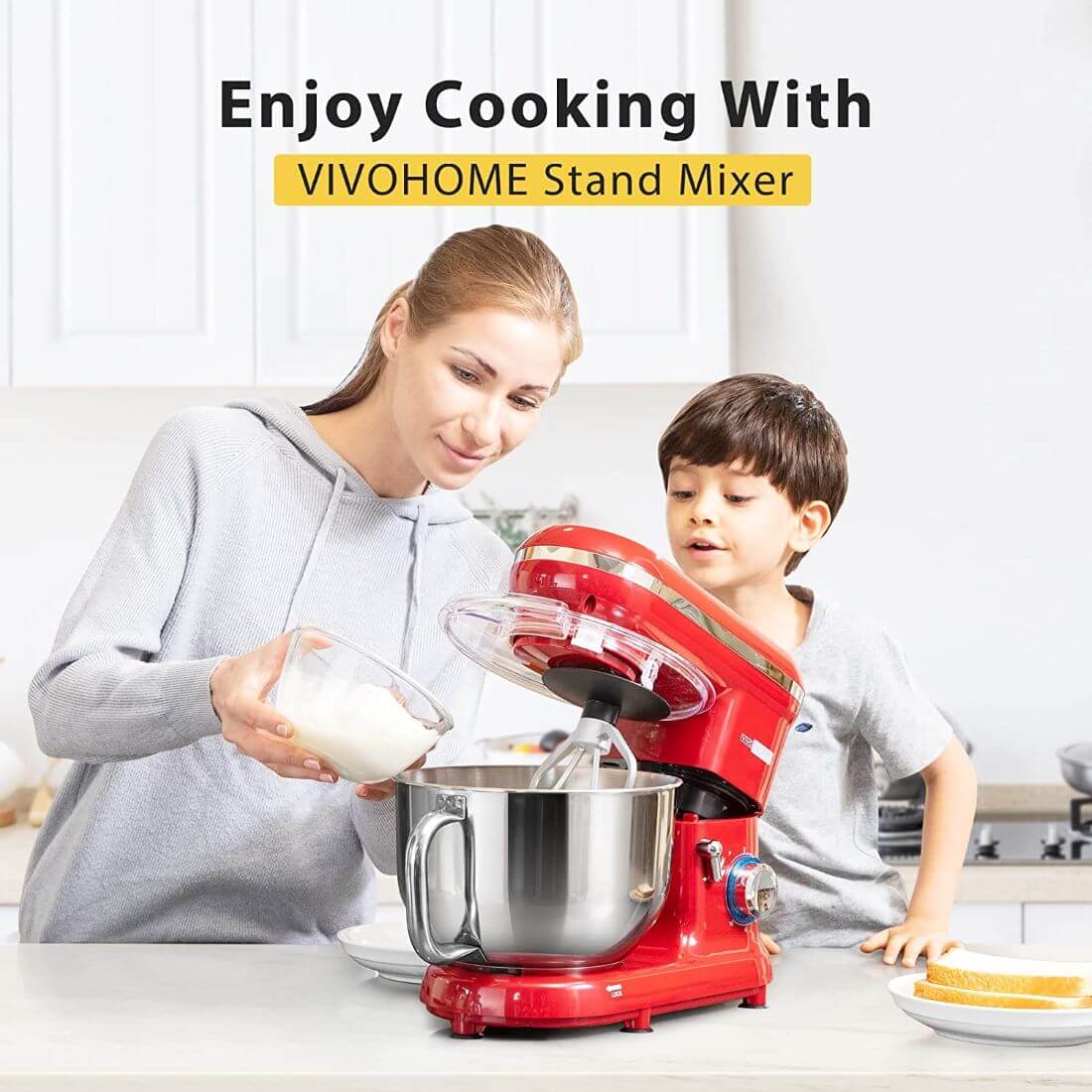 2 In 1 Hand Mixers Kitchen Electric Stand Mixer With Bowl 3 Quart