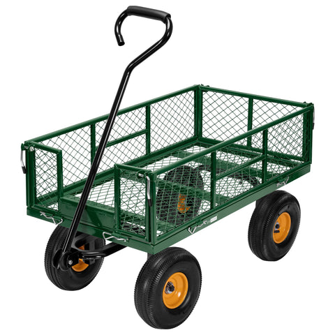 VIVOHOME 1100 Lbs Steel Garden Cart Folding Utility Tool Wagon with Removable Sides, 6 Colors